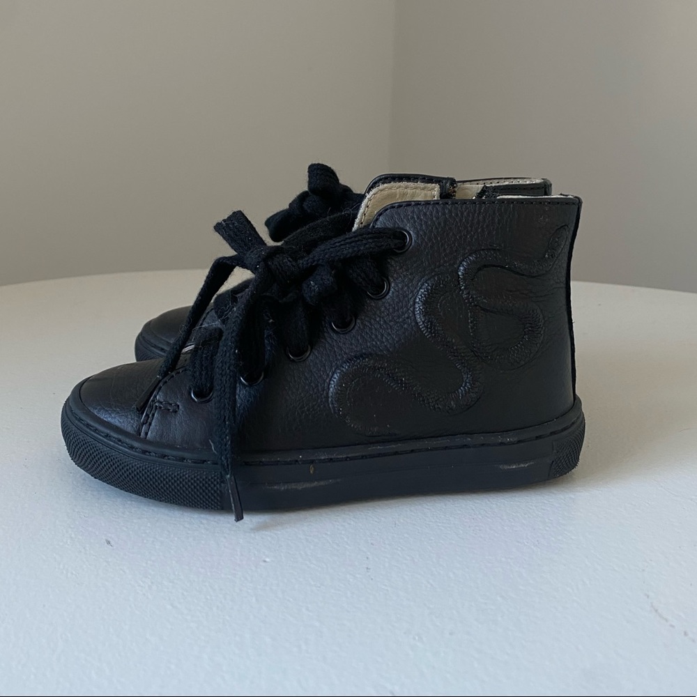 Gucci Snake Baby Black High Top Sneakers Size 23 #Lux-SH-2